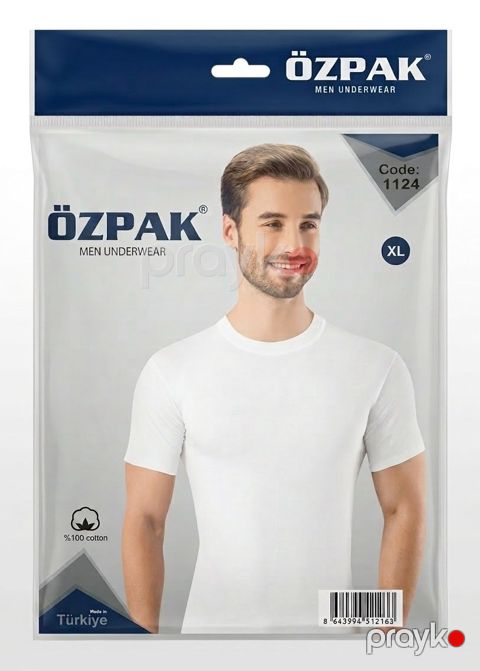 Futbolka kişilər üçün Özpak, ağ, pambıq, ölçü XL — Bakı