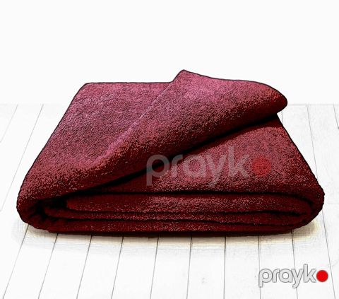Pled Речицкий текстиль Уют, məxmər/pambıq, tünd qırmızı, bir yarım, 150x208 sm — Bakı