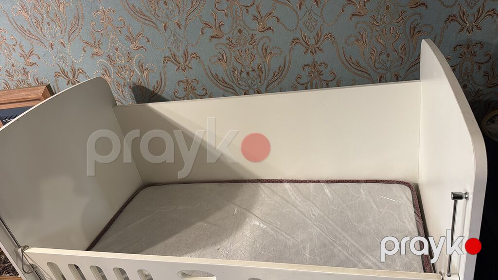 Uşaq beşiyi – “Baby Mood Teddy” modeli - Rəng: ağ və bej tonları - Ön — Bəşikləri, Bakı (4)
