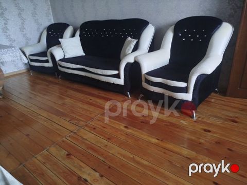 Qara-ağ rəng çalarlarında yumşaq mebel dəsti - Komplekt: 3 yerlik — Emin