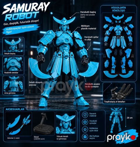 Samuray Robot – kolleksiyaçılar üçün xüsusı fiqur - Güc, dəqiqlik və — Bakı