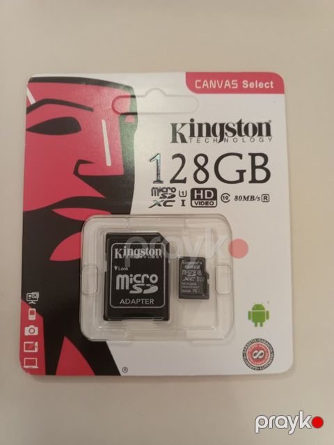 Kingston Canvas Select microSDXC 128 GB yaddaş kartı + SD adapteri — Bakı