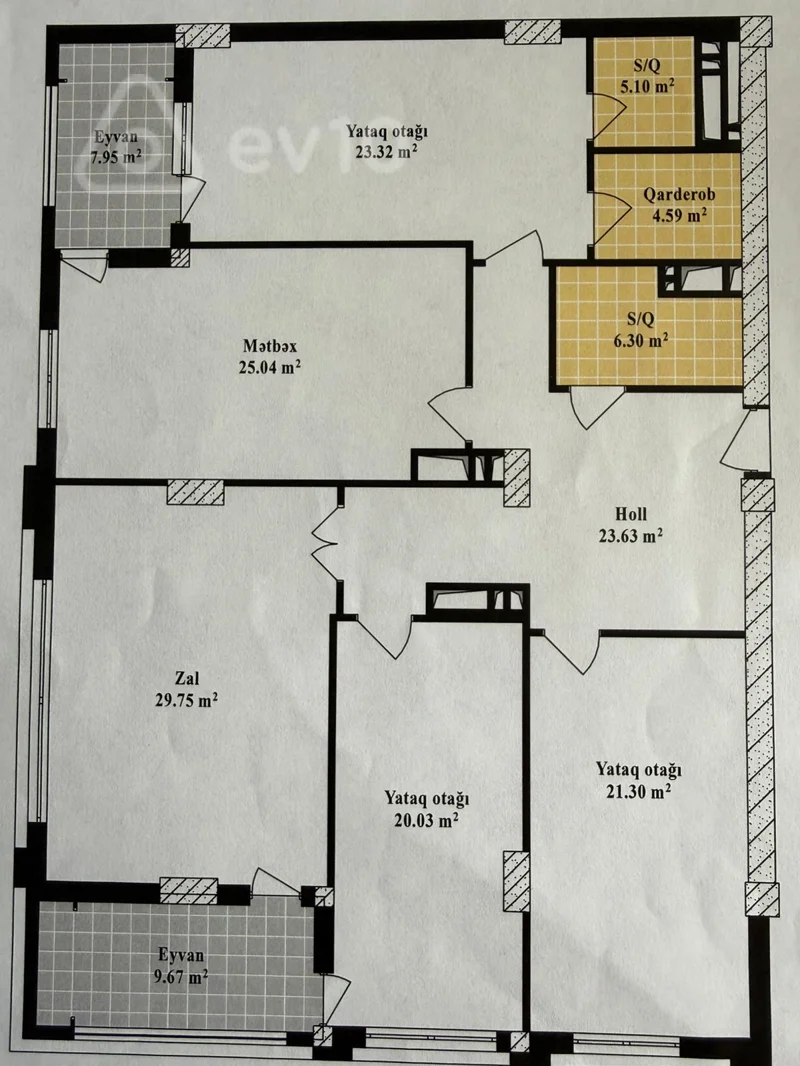 3 otaqlı mənzil, 182 m², Ə.ələkbərov — Mənzil, Bakı (8)
