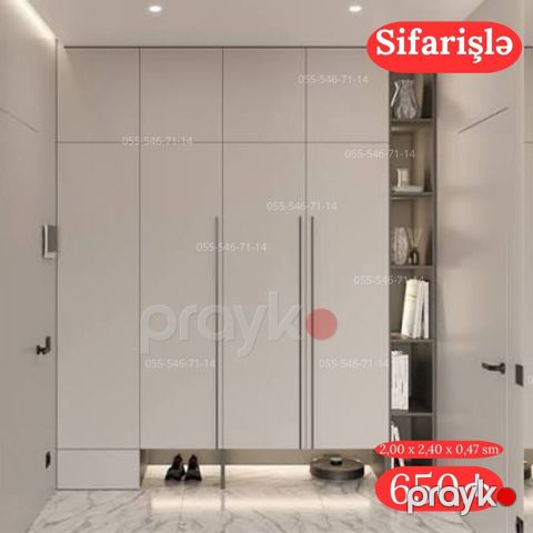 Sifarişlə hazırlanmış daxili dəhliz/şamdan dolabı Ölçü: 2,00 x 2,40 x — Bakı