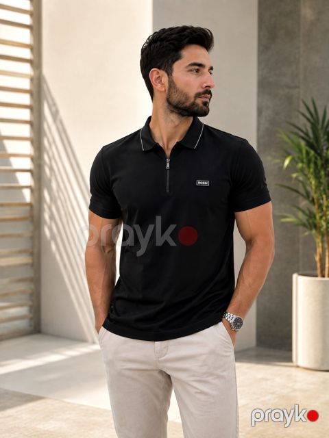 Kişilər üçün polo, pambıq, qara, ölçü 5XL — Bakı