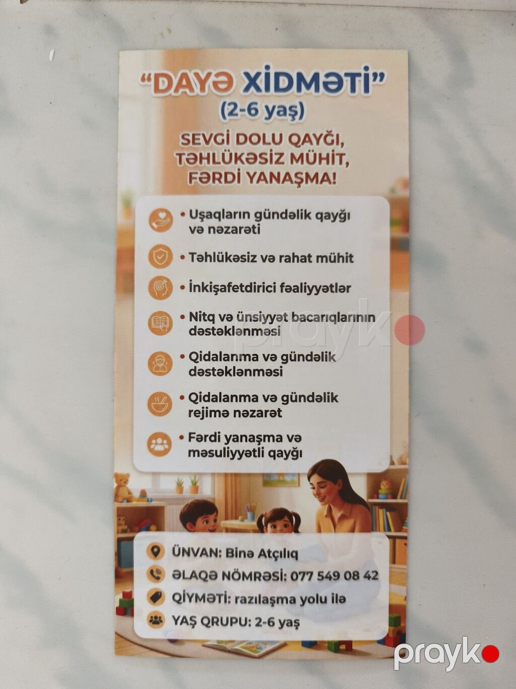 Dayə Xidməti (2–6 yaş) Sevgi dolu qayğı, təhlükəsiz mühit və fərdi — Nyanya, upa, Digah (2)