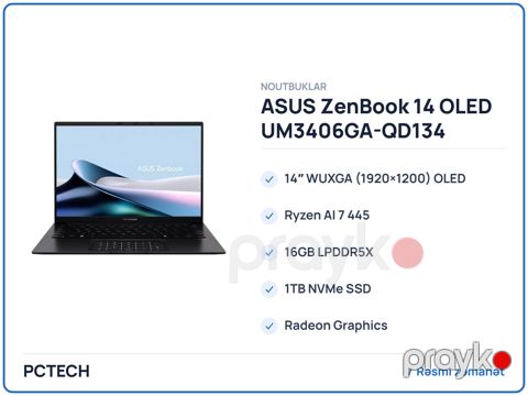 ASUS ZenBook 14 OLED UM3406GA-QD134 (90NB17R1-M006M0) — Bakı