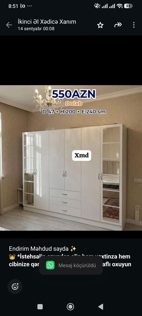 Endirim Məhdud sayda İstehsalin ozunden alin hem vaxtinza hem — Aişə Xanım — Şkaflar