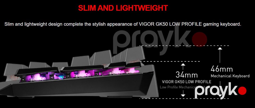 Gaming Keyboard MSI Vıgor GK50 Low Profile Mechanical, RGB — Periferik cihazlar, Bakı (3)