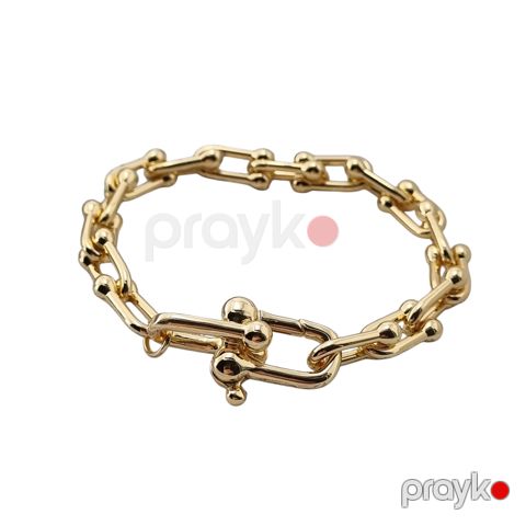Qolbaq zəncir 24K qızıl örtüklü polad, qızılı, 18.5 sm — Bakı