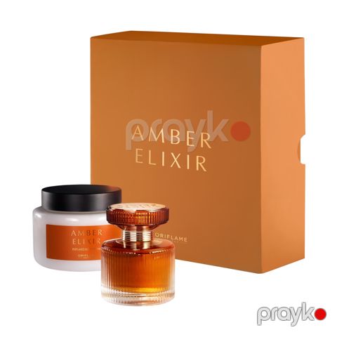 Oriflame Amber Elixir qadınlar üçün ətir dəsti (ətir suyu 50 ml + bədən kremi 50 ml) — Bakı