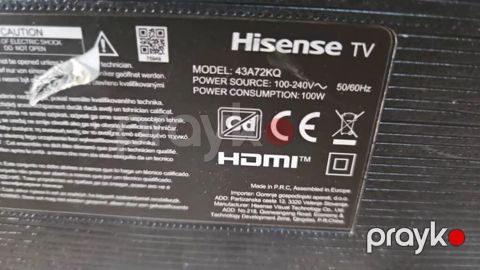Hisense QLED TV – Model: 43A72KQ - Ekran ölçüsü: 43" - Panel: QLED — Zaqatala