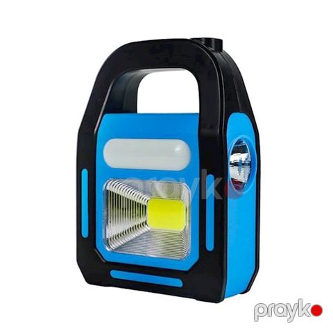 Portativ fənər HB-9707A-1 akkumulyator və günəş paneli ilə, mavi — Bakı