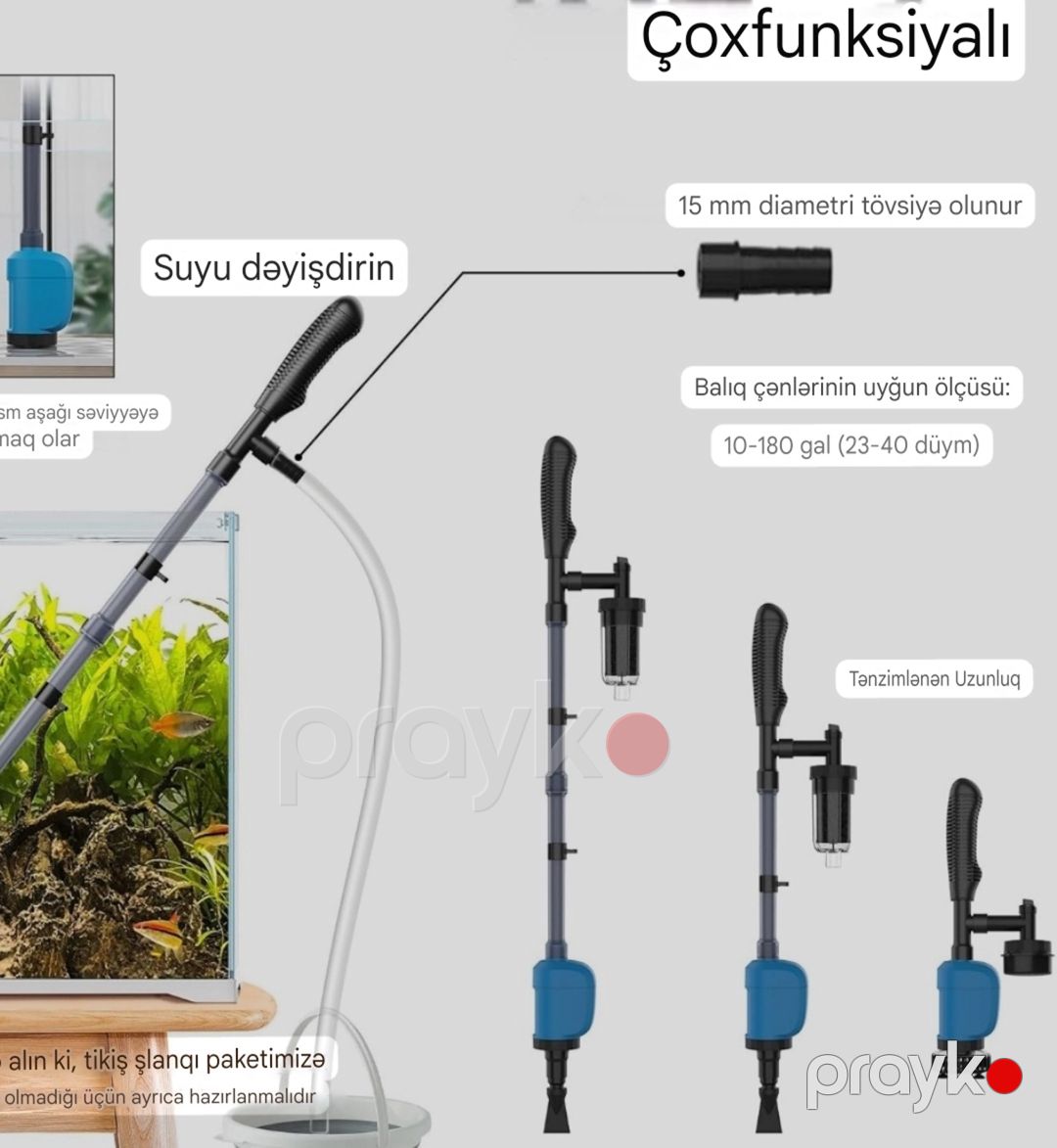 Akvarium üçün elektrik sifon Sobo BO-058 — Mallar, Bakı (3)
