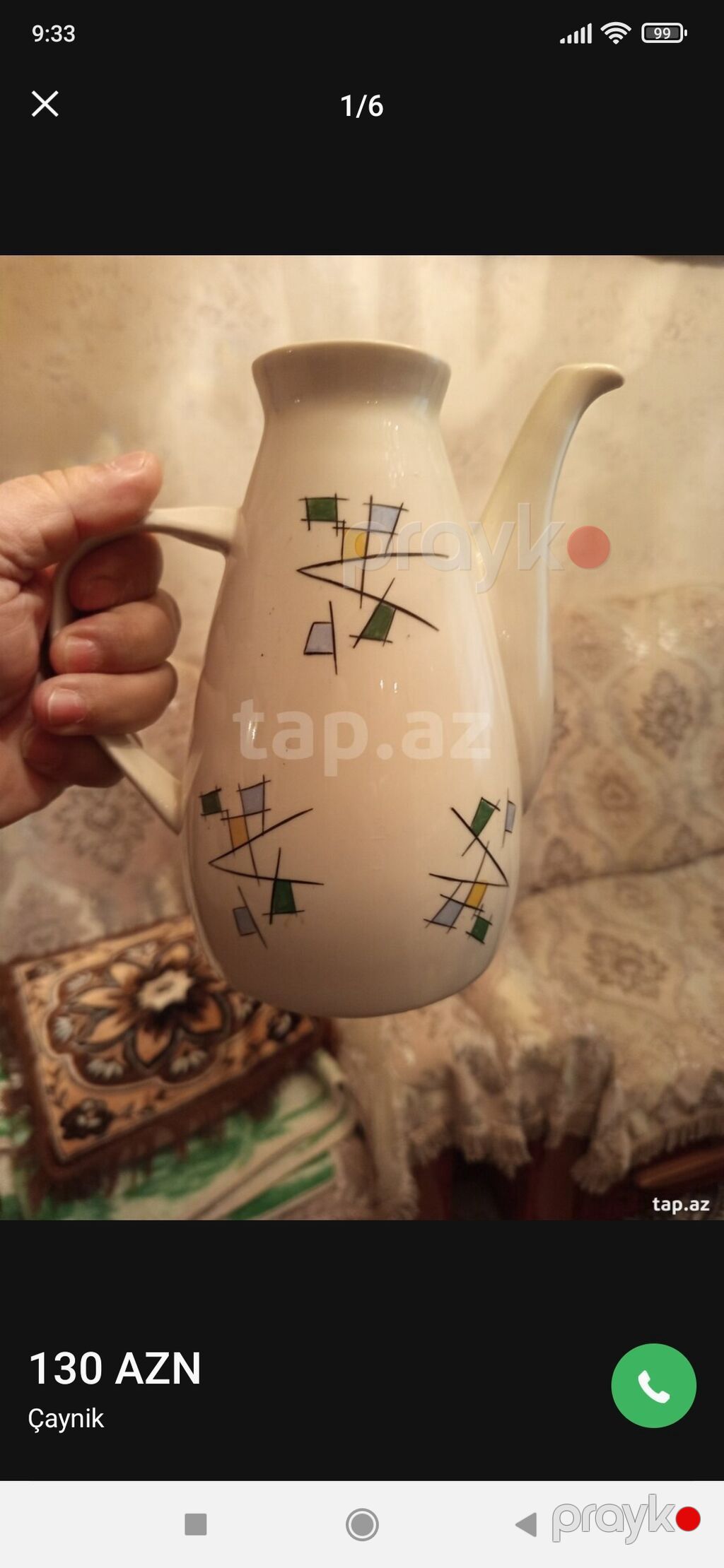 Yeni, rəng - Ağ, Dəm caydanı, Farfor, 2,5 bucket volume l, Ssri — Çaynikler və qəhvə qabları, Sumqayıt (8)