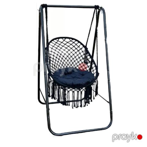 Qamak-kreslo 363, 153x92x85 sm, polad/parça, qara — Bakı