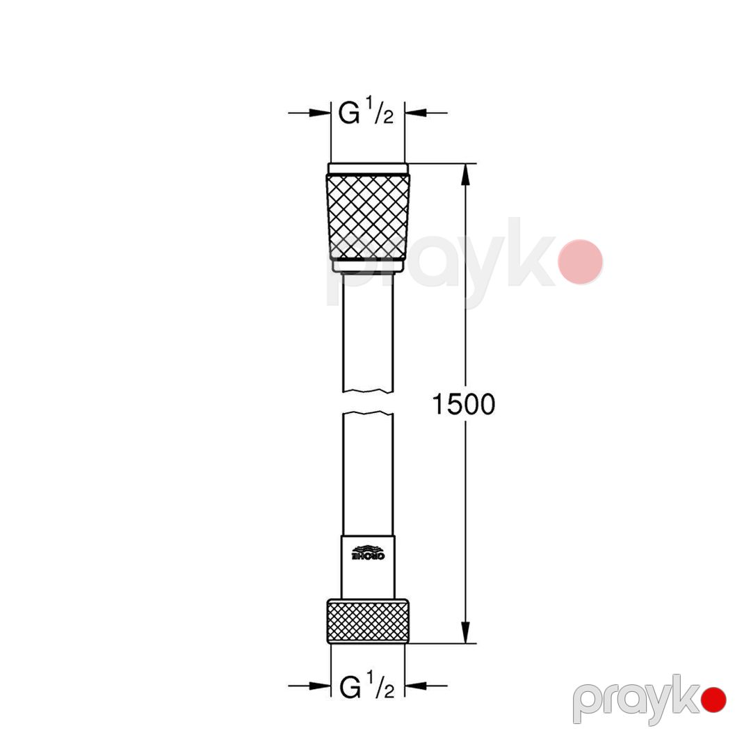Grohe Duş Spirali Rotaflex 150 sm 2815100 — Təmir və inşaat, Bakı (3)