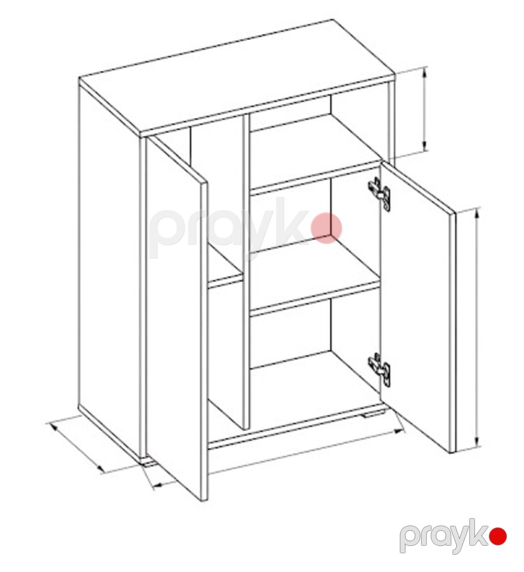 Tumba MB12, laminat, rəng Sonoma/ağ, 90x65x35 sm — Mallar, Bakı (2)