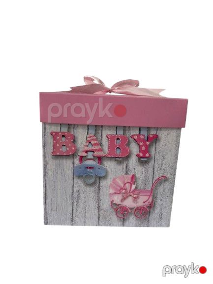 Hədiyyə qutusu Baby Girl, rəngbərəng, 21x21x21 sm — Bakı
