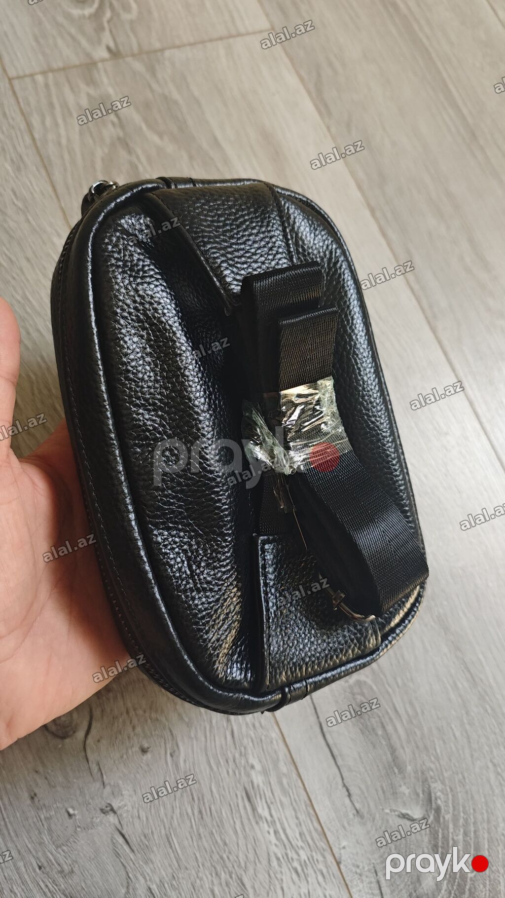 Kişilər üçün kiçik çiynə/çarpaz asılan çanta - Rəng: qara - Material — Şəxsi əşyalar, Sumqayıt (4)
