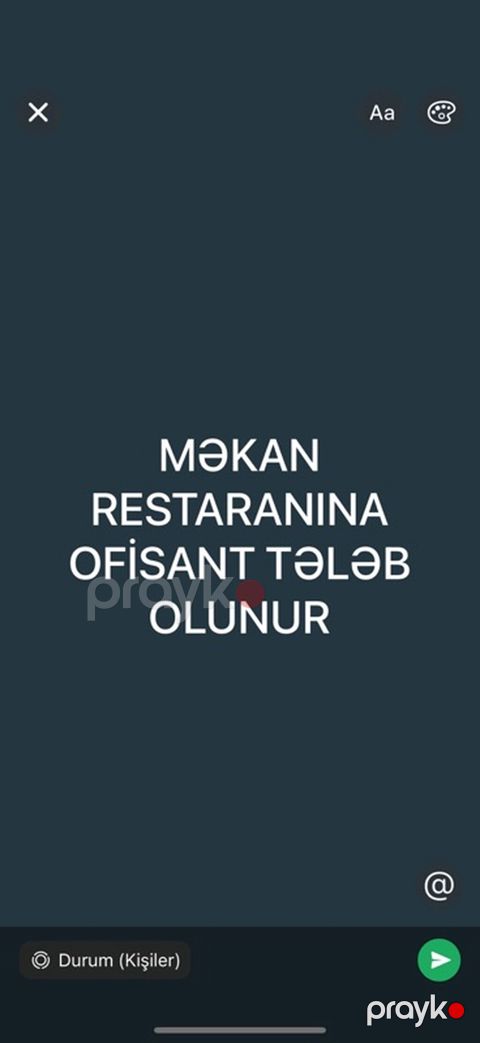 Ofisiant tələb olunur, Restoran — Sumqayıt
