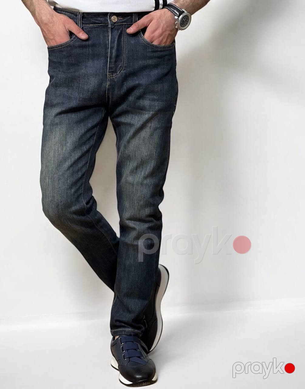 Kişilər üçün düz cins TCS_2136, göy, pambıq, ölçü 30 — Mallar, Bakı (2)