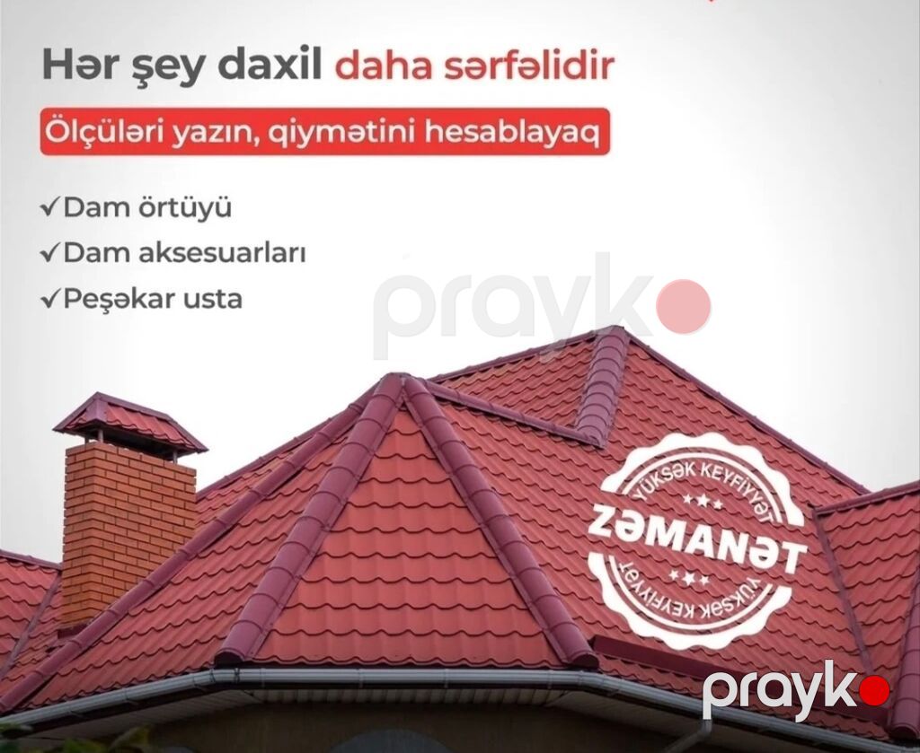 Şifer, Dəmir, Yeni, Pulsuz çatdırılma, Ödənişli quraşdırma, Zəmanətli, Kredit var — Dam örtükləri, Bakı (7)