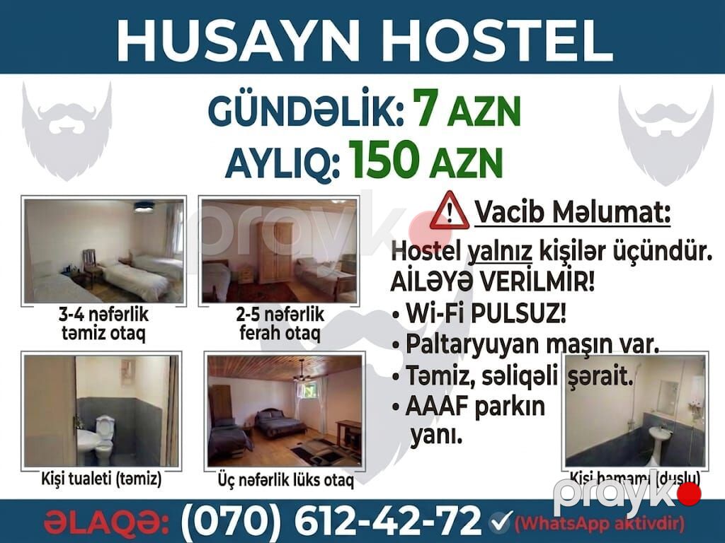Husayn Hostel – Xırdalan - Gündəlik: 7 AZN - 10 günlük: 60 AZN — Əmlak, Xırdalan (10)