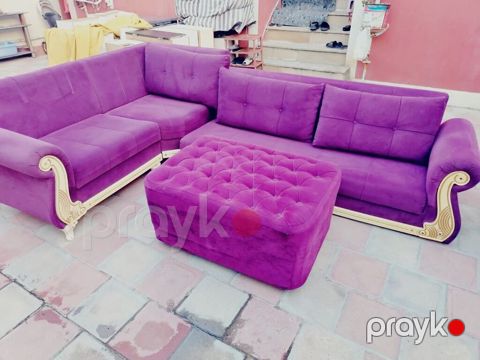 Künc divan, İşlənmiş, Açılan, Bazalı, Vеlur parça, Çatdırılma yoxdur — Mehdiabad