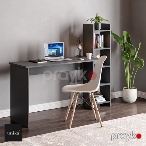 Kompüter masası 10604, Ldsp, 165x120x45 sm, antrasit — Bakı