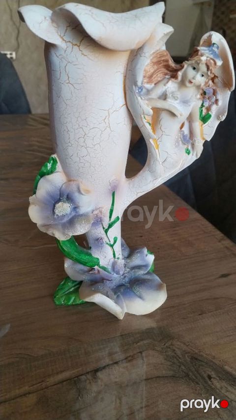 Deko aksesuar və süfrə qabları dəsti - Bəzəkli keramika vaza: Üst — Gəncə