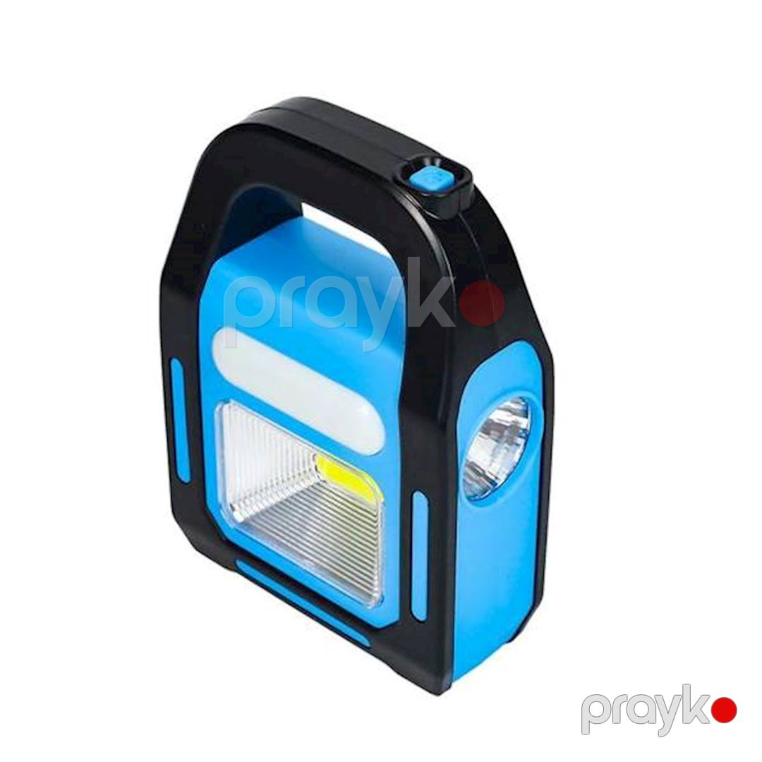 Portativ fənər HB-9707A-1 akkumulyator və günəş paneli ilə, mavi — Mallar, Bakı (2)