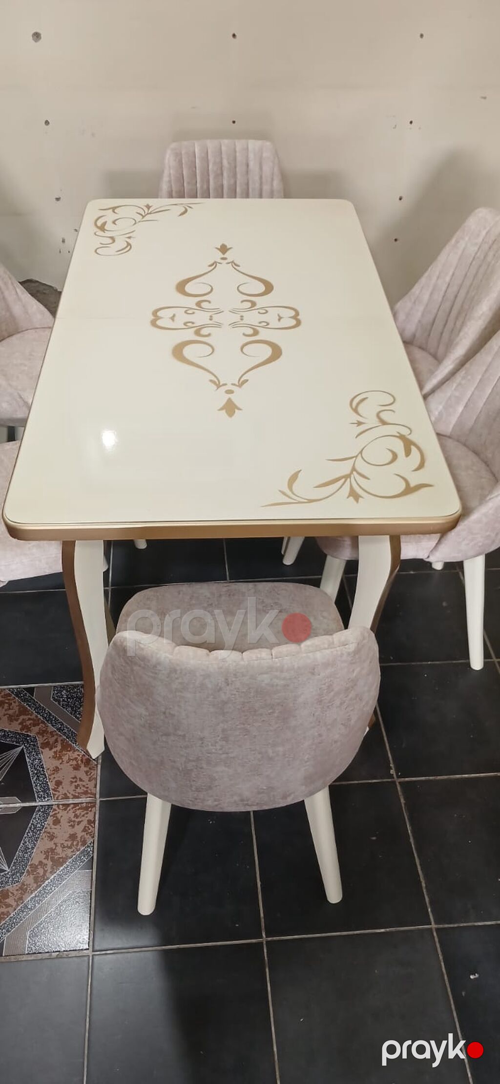 Qonaq otağı üçün, Yeni, Açılan, Dördbucaq masa, 6 stul — Masalar və stullar, Bakı (3)