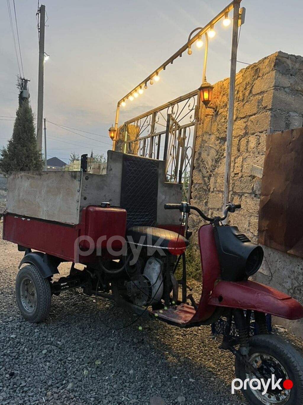 Yük daşımaq üçün üçtəkərli motoaraba - Konstruksiya: Öndə motosiklet — Yük maşınları, Gəncə (3)