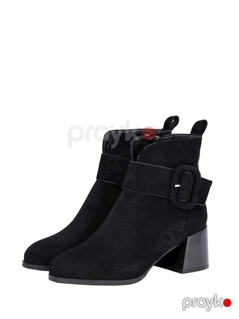 Qadınlar üçün qısa botlar Y-623-2, qara, zamşa, ölçü 36 — Bakı