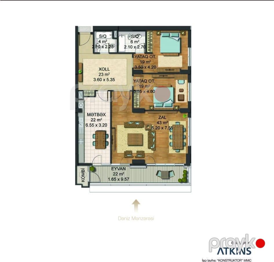 3 otaqlı mənzil, 157 m², 3-cü Şərq küçəsi — Mənzil, Bakı (4)