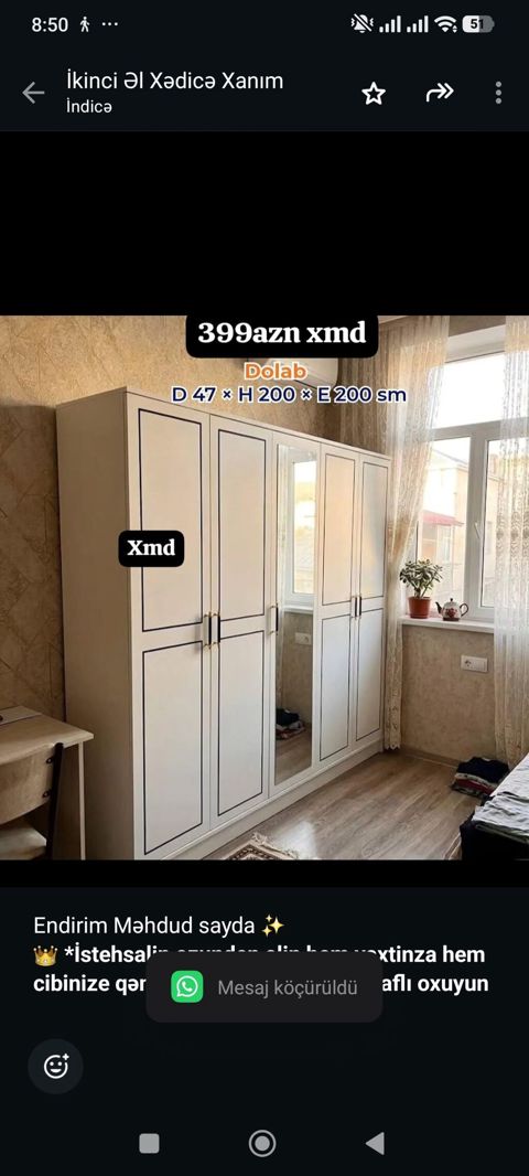 Endirim Məhdud sayda İstehsalin ozunden alin hem vaxtinza hem — Aişə Xanım — Şkaflar