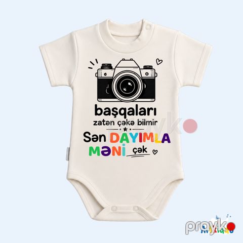 Uşaq Bodisi "Sən Dayımla Məni Çək" Unisex 6-9 ay — Bakı