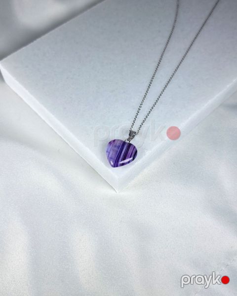 Kulonlu zəncir Gemstone_050, gümüş 925 əyar, 1 bənövşəyi əqiq daşı — Bakı