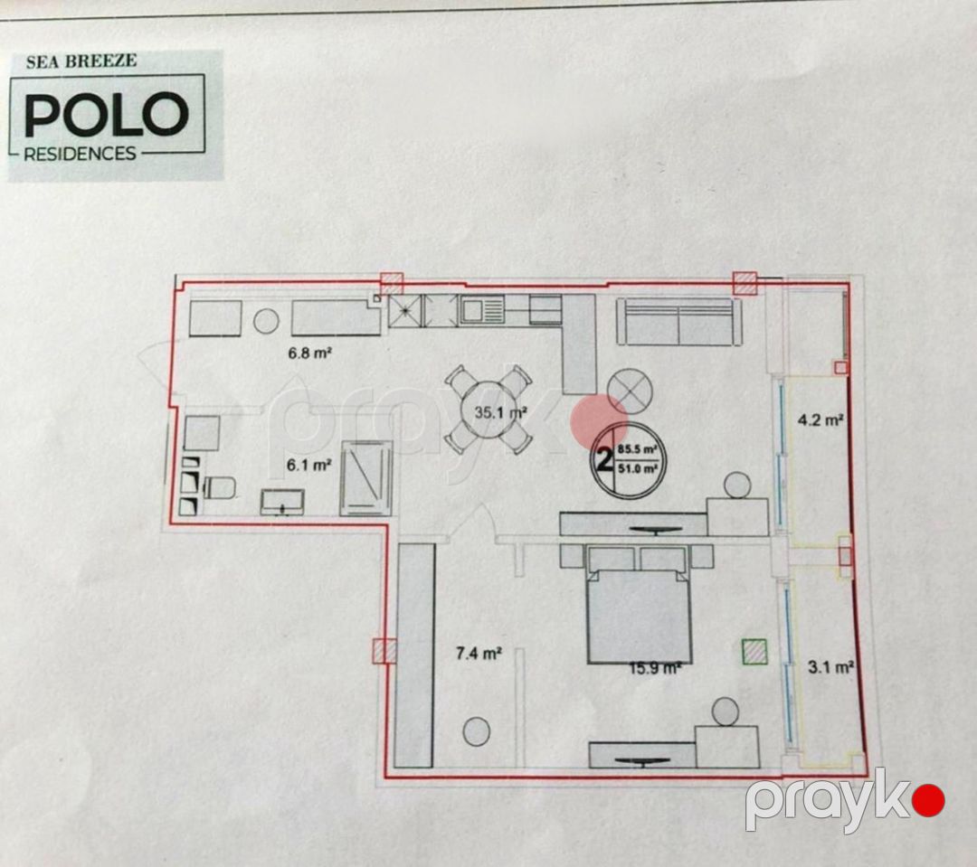 Satılır 2 otaqlı yeni tikili 85.5 m² — Mənzil, Bakı (2)