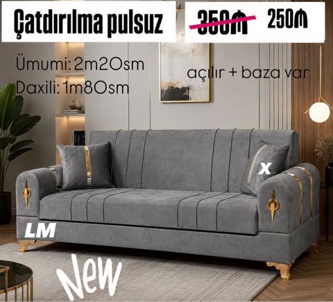 Divan – endirim fürsəti – Qiymət: sadəcə 250₼ (350₼ üstündən endirim) — Min bir xirdavat dunyasi — Sofas