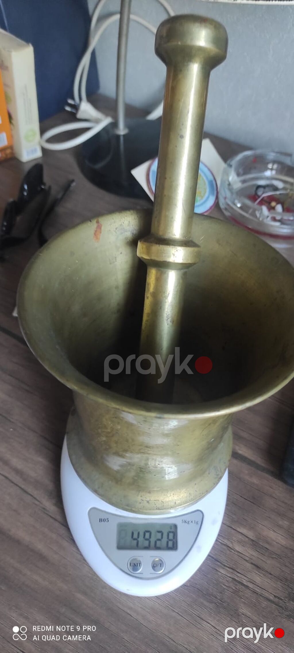 Ağır pirinç dibək və həvəng dəsti 5kq 500qr latundan qədimi — Qablar və mətbəx əşyaları, Bakı (3)