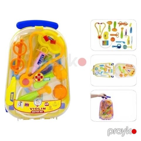 Peşə oyuncaq dəsti Uşaq Həkim Dəsti, daşına bilən saplı çanta dizaynı, parlaq və təhlükəsiz plastik material, rol oyunlarına və öyrədici fəaliyyətə uyğundur, 3 yaşdan yuxarı - HD-009 — Bakı