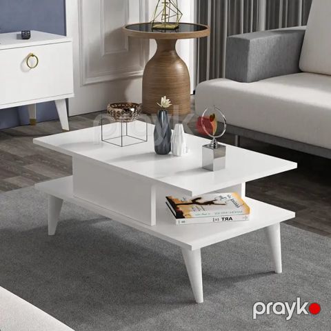 Jurnallıq masa Ev Plus ev_12116036, Ldsp, ağ, 90x45x40 sm — Bakı