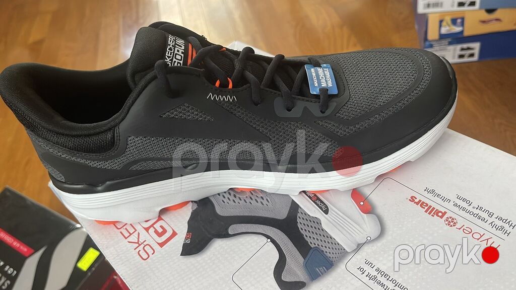 Skechers GOrun 7 kişi qaçış krosovkası - Rəng: qara/boz, narıncı — Krossovkalar, Bakı (2)