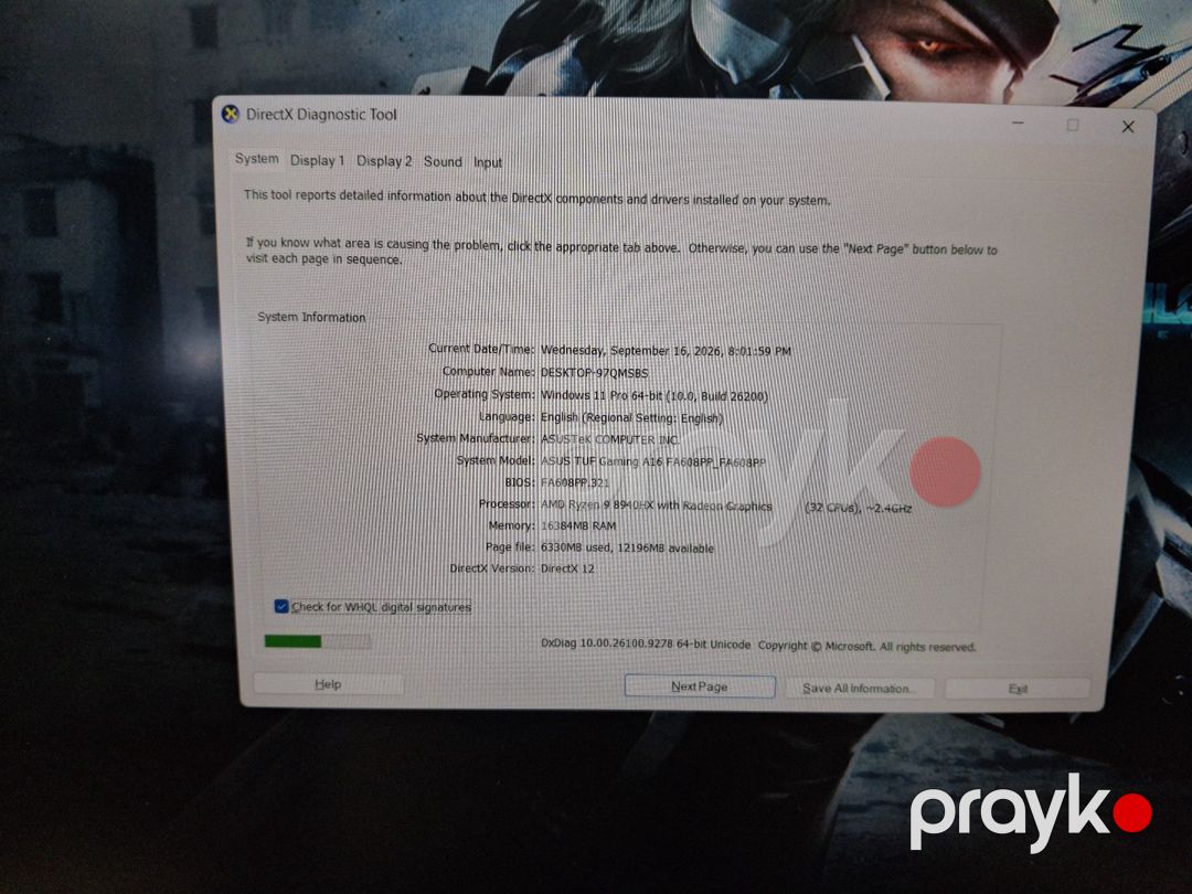 ASUS TUF Gaming A16 Ryzen 9 8940HX Rtx5070 8GB — Noutbuklar, Bakı (11)