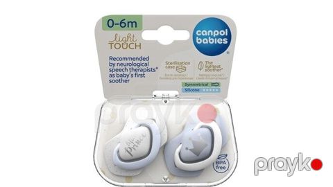 Əmzik dəsti Canpol babies 22/650, 0-6 ay, silikon, ağ/mavi, 2 əd — Bakı