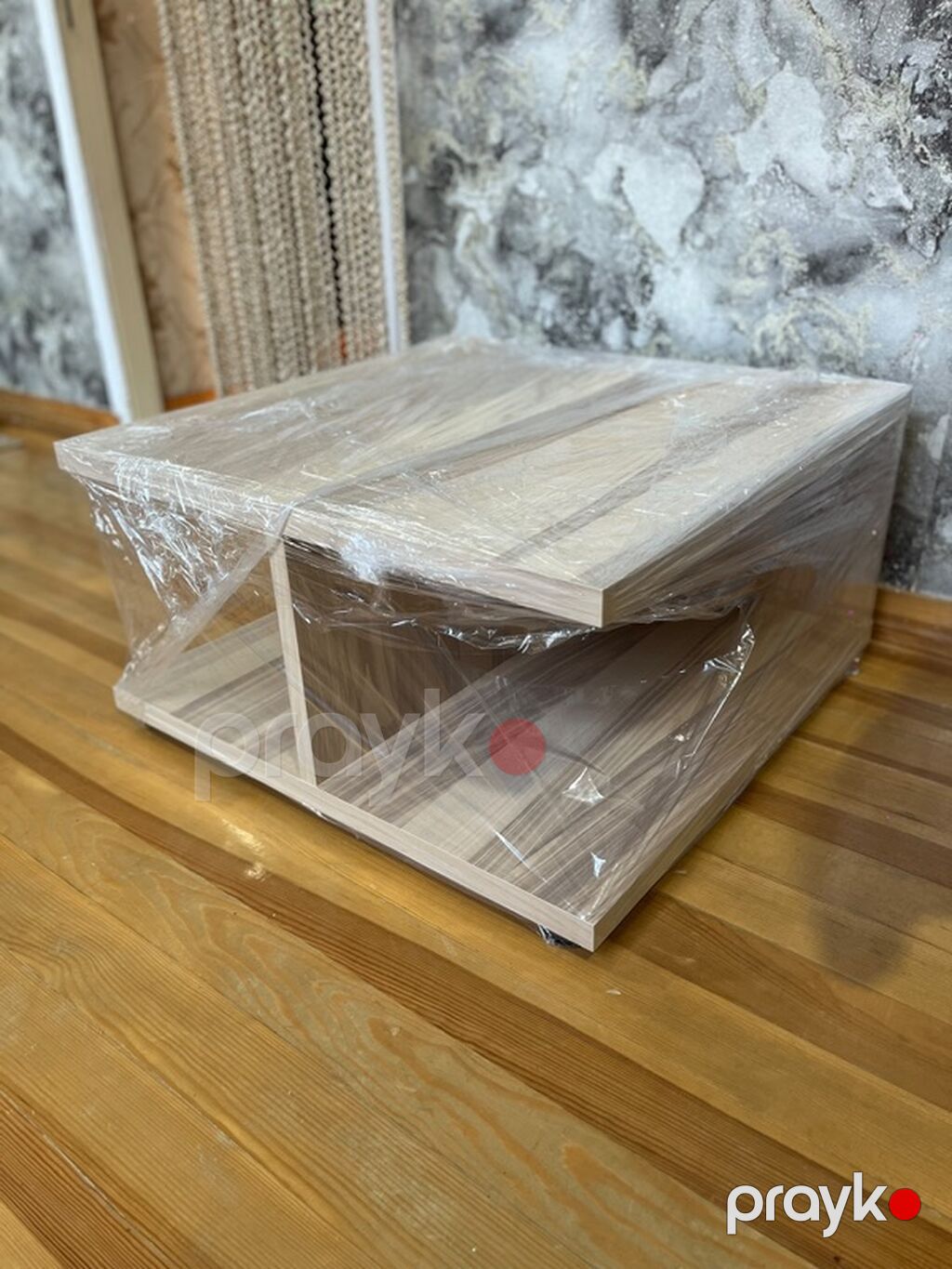 Kvadrat masa, Açılmayan, Təkərsiz, Teksturalı laminat, Zəmanətsiz — Jurnal masaları, Bakı (4)