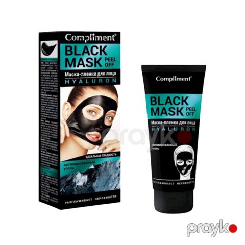 Üz üçün maska-plyonka Compliment Black Mask Hyaluron, 80 ml (3800225904117) — Bakı