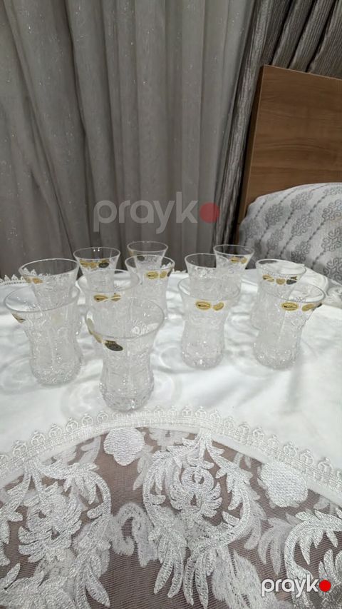Armudu stəkanlar, Xrustal, 12 ədədli dəst, Çexiya — Xırdalan